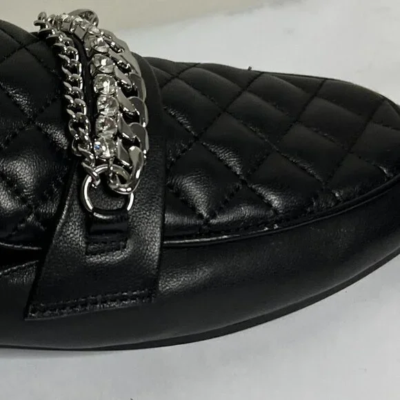Steve Madden Womens Kalista Leather Quilted Flats - 8 Medium  / Black Leather - Picture 3 of 7